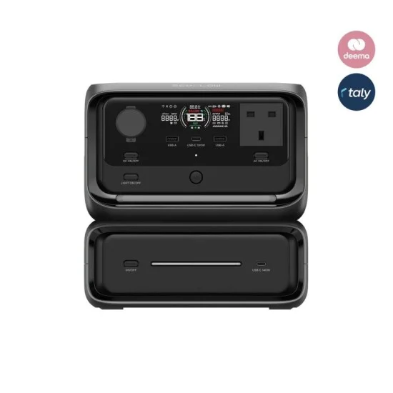 EcoFlow RIVER 3 Max Portable Power Station 572Wh 600W Surge 1200W - Black